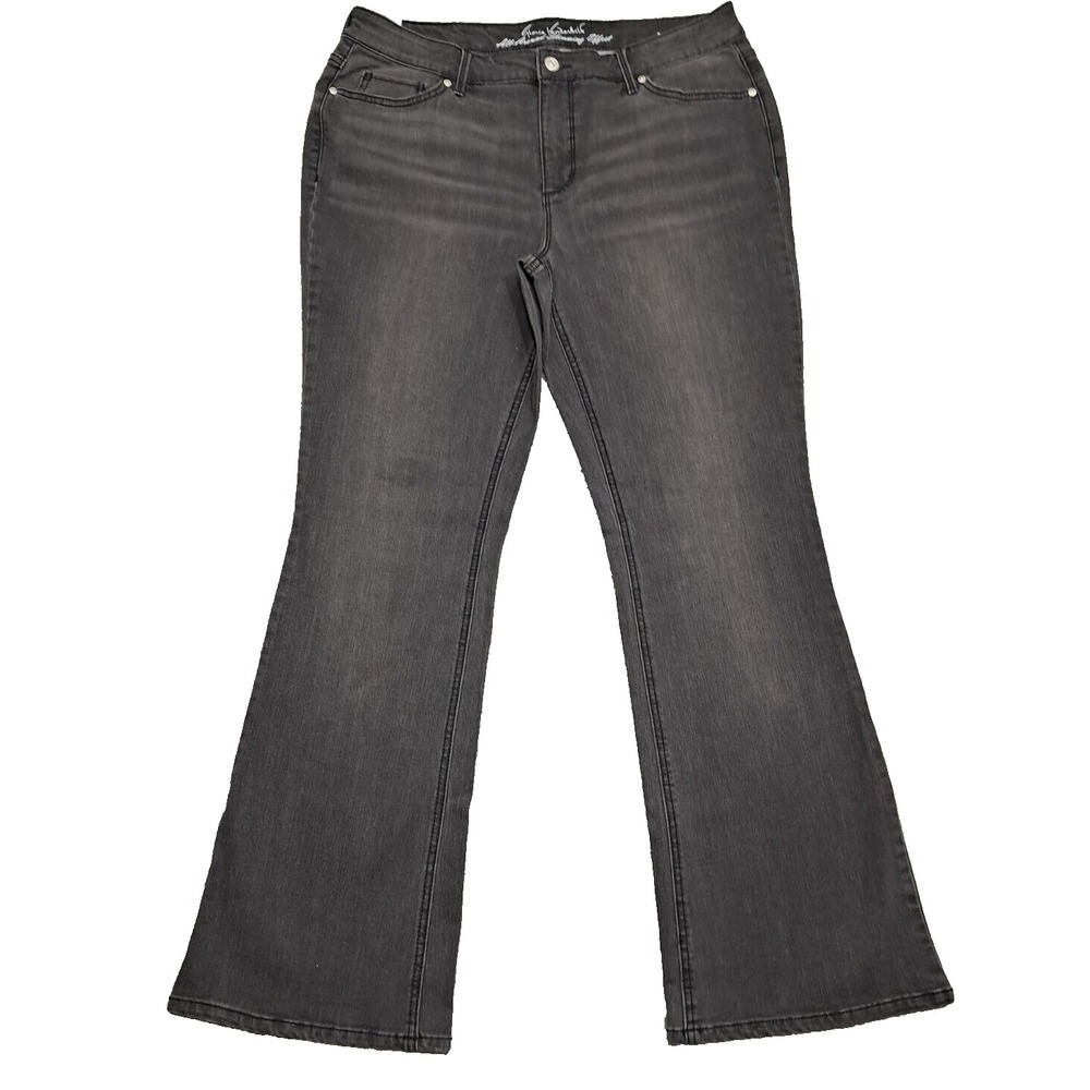 New Gloria Vanderbild Jeans Womens Sz 12 Bootcut Denim Black All Around Slimming